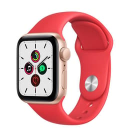 Apple Watch (Series 4) 2018 GPS 44 - Aluminium Gold - Sport loop Red