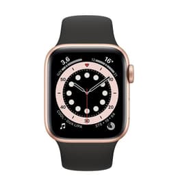 Apple Watch (Series 4) 2018 GPS + Cellular 44 - Stainless steel Gold - Sport band Black