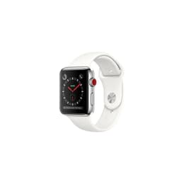 Apple Watch (Series 3) September 2017 38 - Stainless steel Silver - Sport loop White
