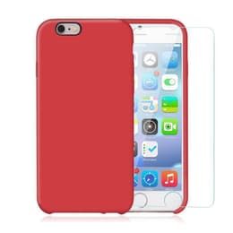 Case iPhone 6 Plus/6S Plus and 2 protective screens - Silicone - Red