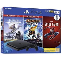 PlayStation 4 Slim 500GB - Black N/A + Marvel’s Spider-Man + Horizon Zero Dawn + Ratchet & Clank