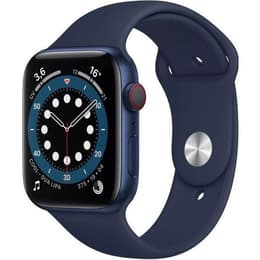 Apple Watch (Series 6) GPS + Cellular 44 - Aluminium Blue - Milanese loop band Blue