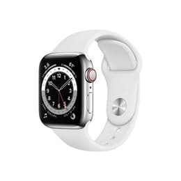 Apple Watch (Series 6) GPS + Cellular 40 - Aluminium Silver - Sport loop White