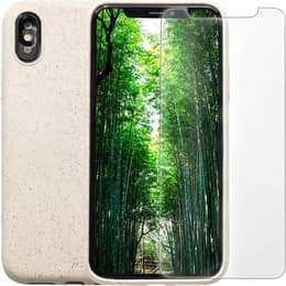 Case iPhone X/XS and protective screen - Biodegradable - White