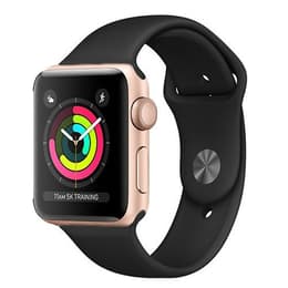 Apple Watch (Series 3) GPS + Cellular 42 - Aluminium Gold - Sport band Black