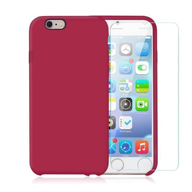 Case and 2 protective screens iPhone 6 Plus/6S Plus - Silicone - Cherry