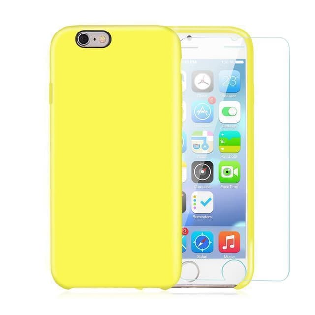 Case and 2 protective screens iPhone 6 Plus/6S Plus - Silicone - Yellow
