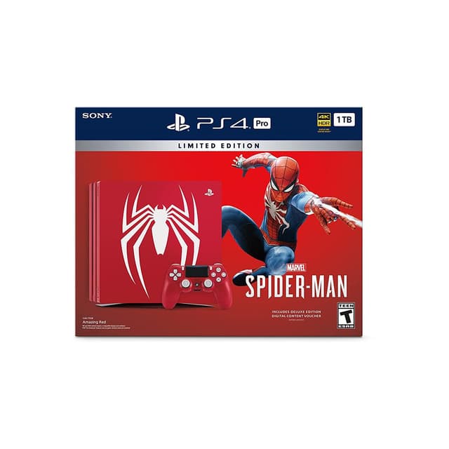 PlayStation 4 Pro 1000GB - Amazing red - Limited edition Marvel's Spider-Man + Marvel's Spider-Man