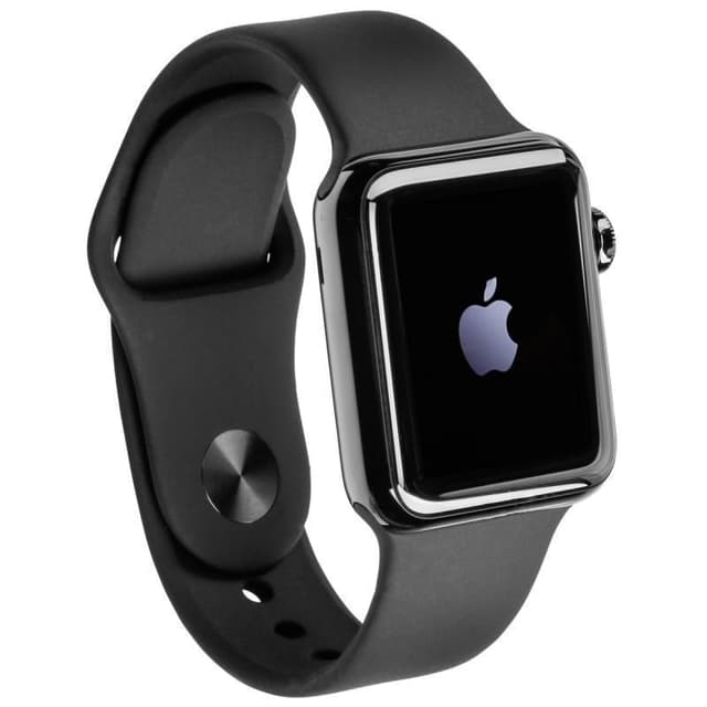 Apple Watch (Series 1) 42 - Stainless steel Black - Sport loop Silver