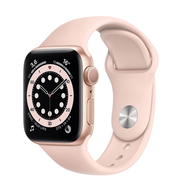 Apple Watch (Series 6) September 2020 44 - Aluminium Gold - Sport loop Pink sand