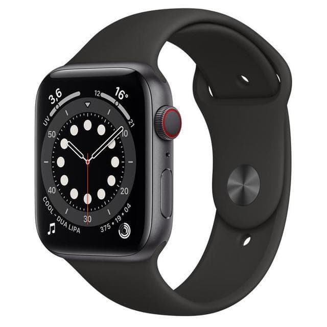 Apple Watch (Series 6) GPS + Cellular 44 - Titanium Space Gray - Sport loop Black