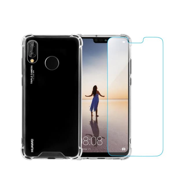 Case and 2 protective screens Huawei P20 Lite - Recycled plastic - Transparent