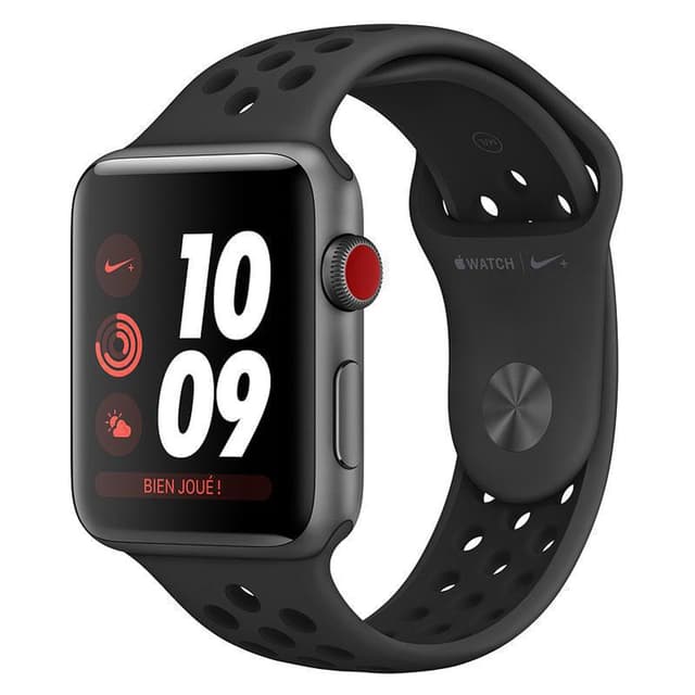 Apple Watch (Series 3) GPS + Cellular 42 - Aluminium Space Gray - Sport Nike band Black
